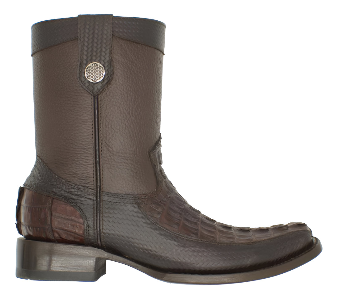 Bota de vestir en piel genuina de cocodrilo para caballero