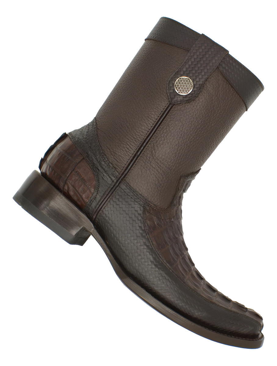 Bota de vestir en piel genuina de cocodrilo para caballero
