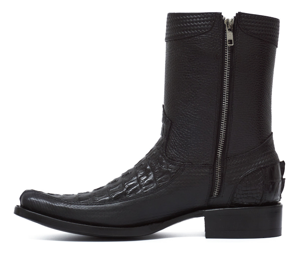 Bota de vestir en piel genuina de cocodrilo para caballero