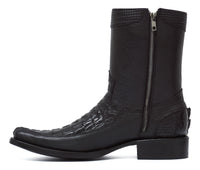 Bota de vestir en piel genuina de cocodrilo para caballero