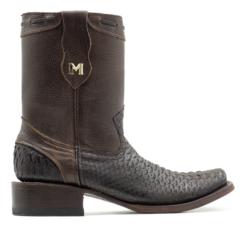 Bota casual en piel genuina de pitón para caballero
