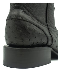 Bota casual en piel genuina de avestruz para caballero