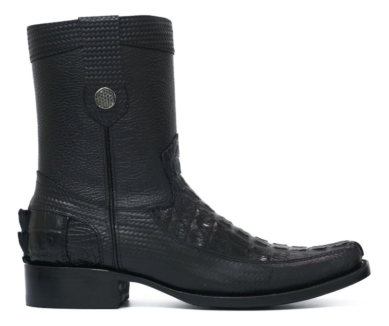 Bota de vestir en piel genuina de cocodrilo para caballero