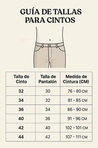 Cinturón casual para caballero en piel auténtica