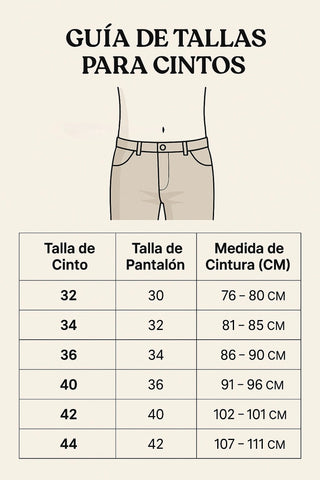 Cinturón casual para caballero en piel auténtica