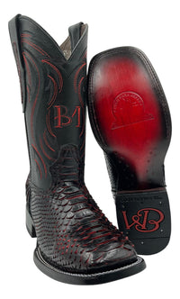 Bota rodeo en piel genuina de pitón para caballero