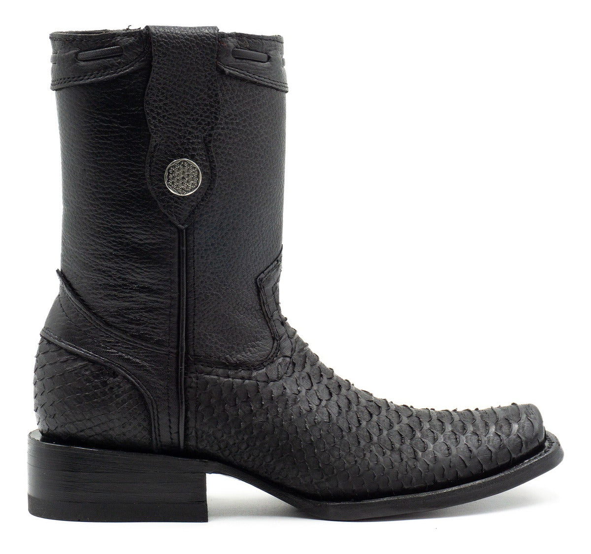 Bota casual en piel genuina de pitón para caballero