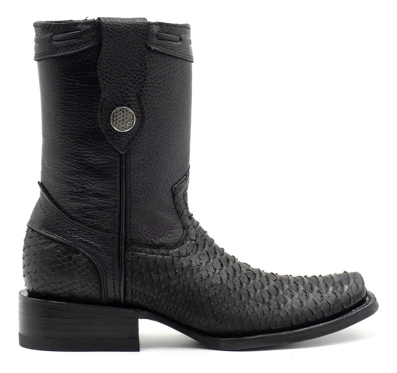 Bota casual en piel genuina de pitón para caballero