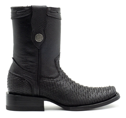 Bota casual en piel genuina de pitón para caballero