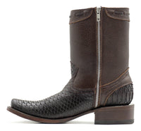 Bota casual en piel genuina de pitón para caballero