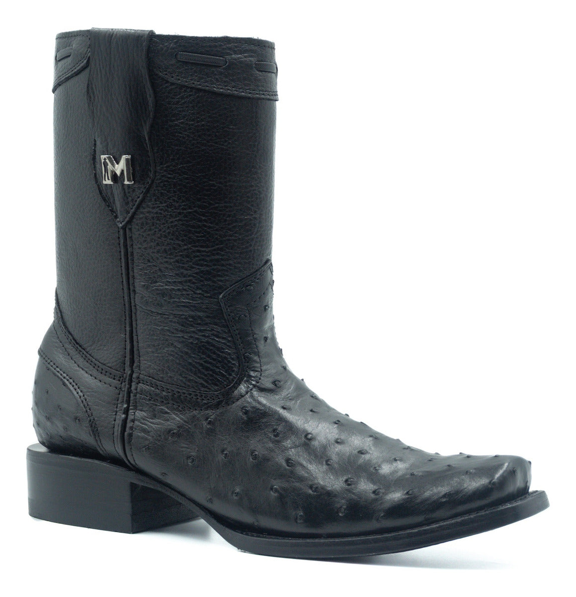 Bota casual en piel genuina de avestruz para caballero