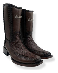 Bota casual en piel genuina de avestruz para caballero