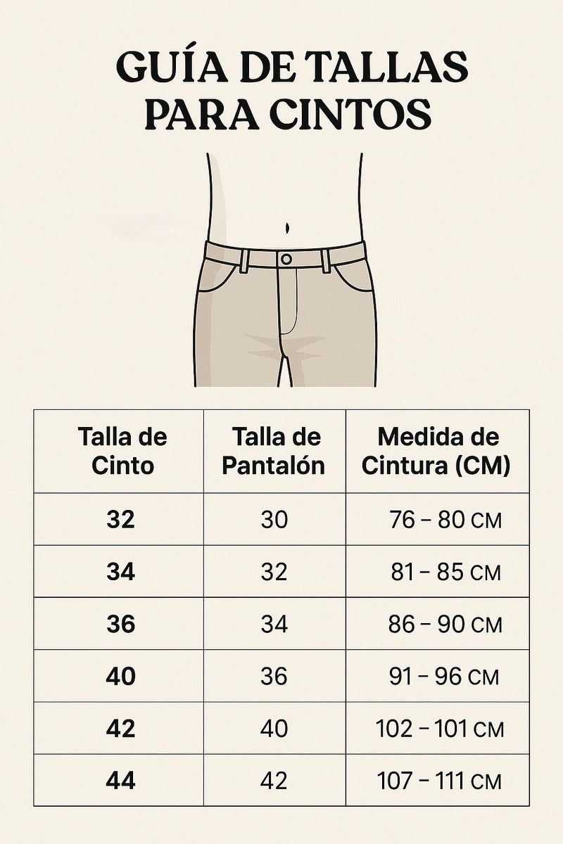 Cinturón casual para caballero en piel auténtica