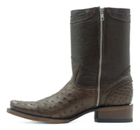 Bota casual en piel genuina de avestruz para caballero