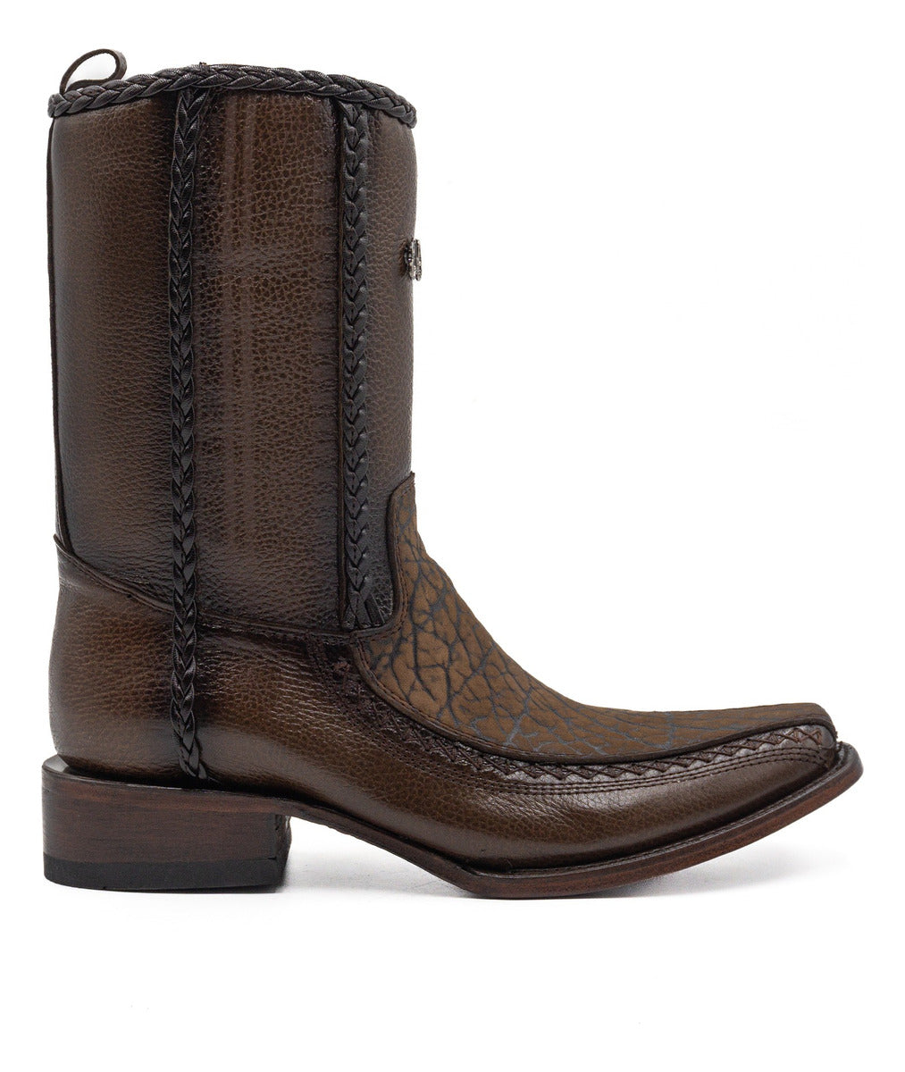 Bota casual en piel genuina de cuello de toro para caballero