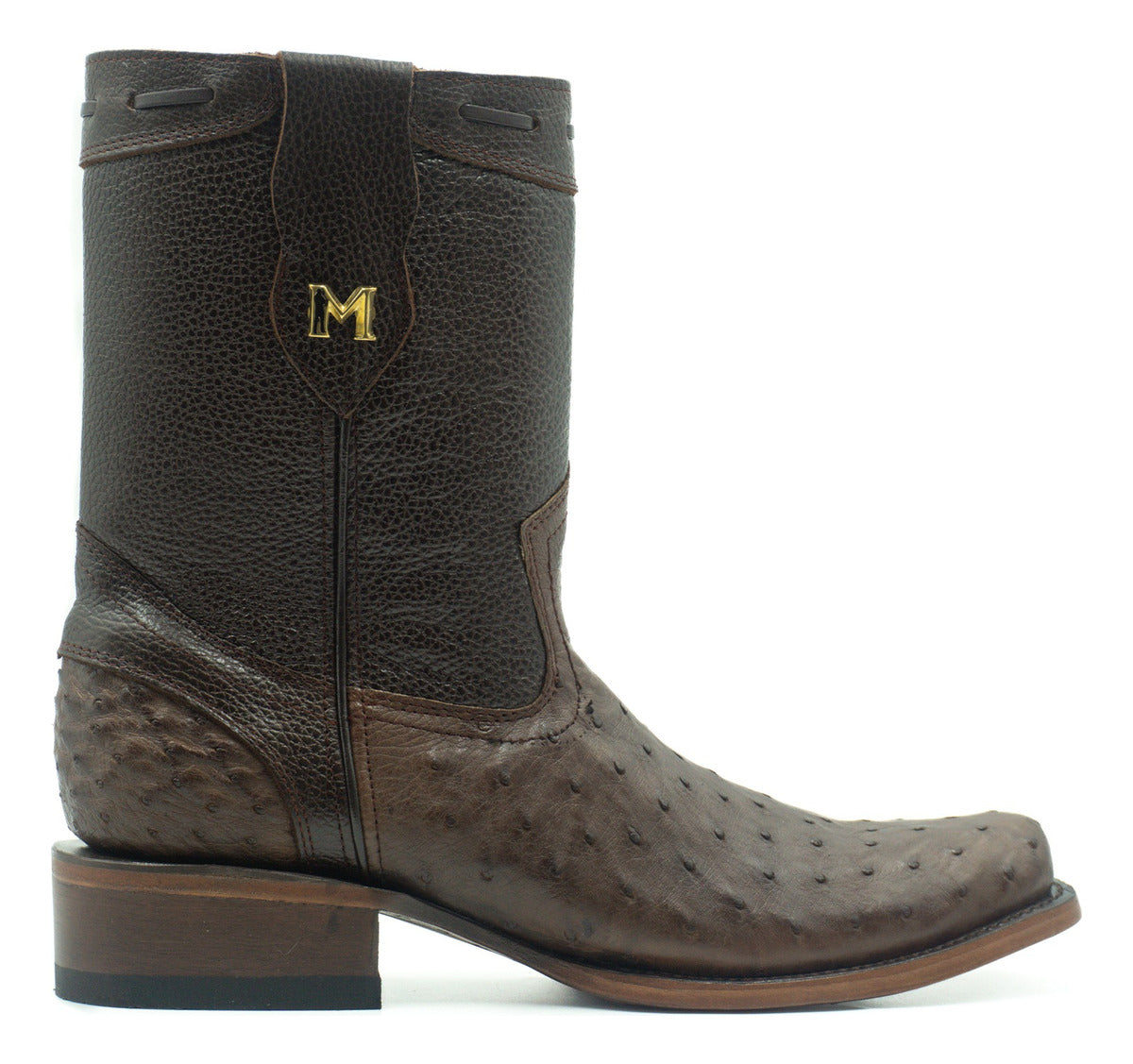 Bota casual en piel genuina de avestruz para caballero
