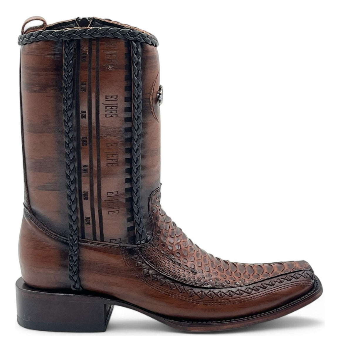 Bota casual en piel genuina de pitón para caballero
