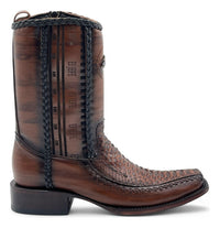 Bota casual en piel genuina de pitón para caballero