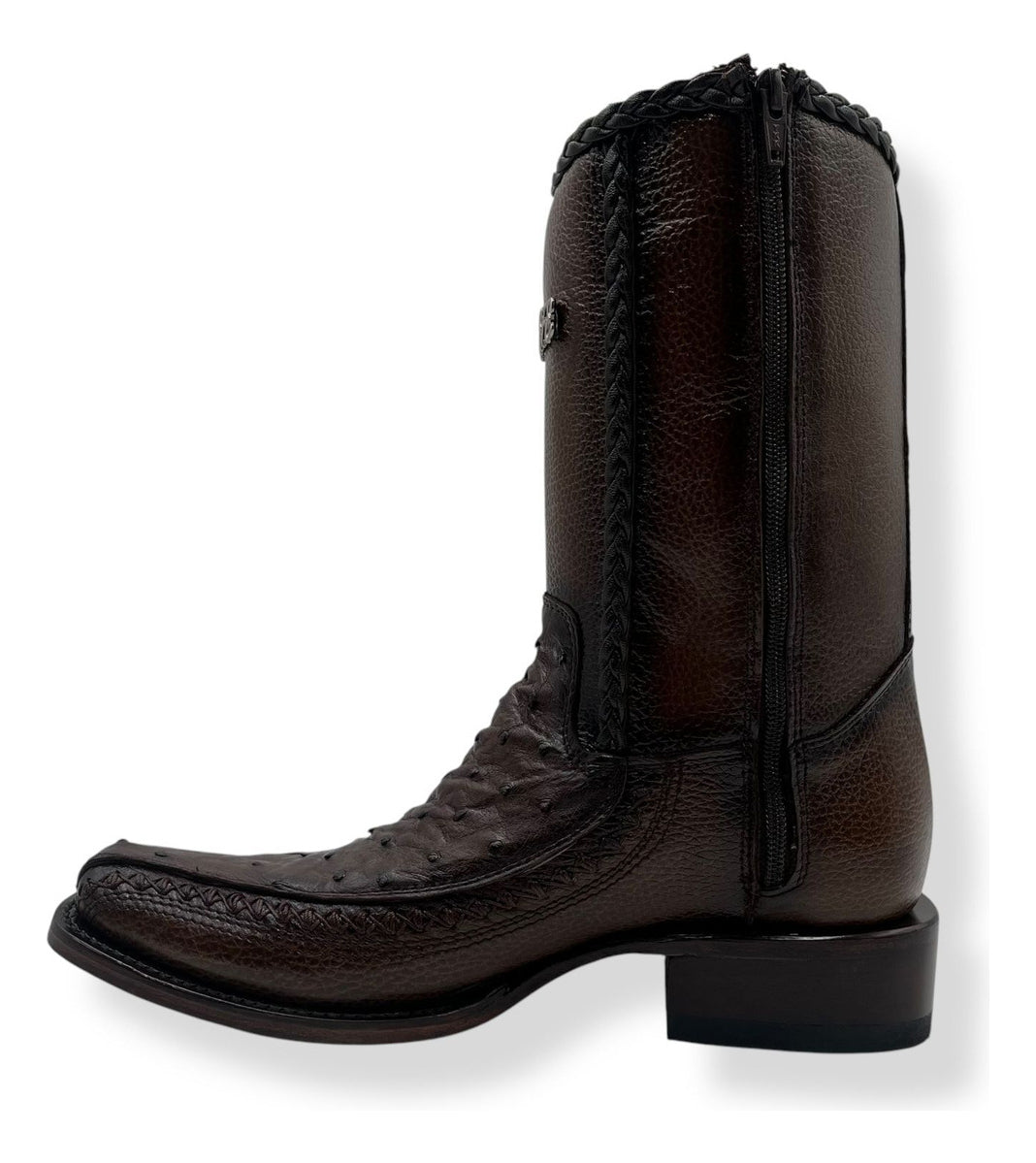 Bota casual en piel genuina de avestruz para caballero